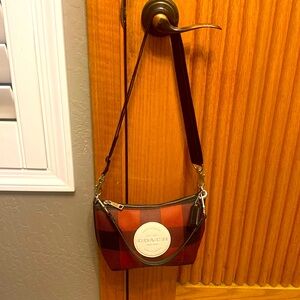 Coach 1551 Dempsey Buffalo plaid print convertible purse